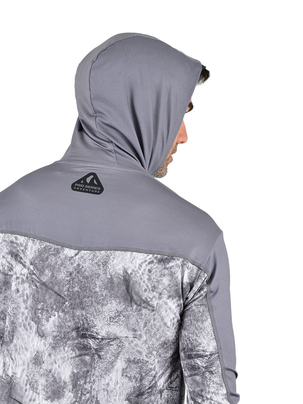 Outrigger Kapüşonlu UV Korumalı Performans T-Shirt -  Marlin Mania Grey