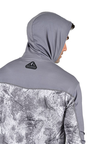 Outrigger Kapüşonlu UV Korumalı Performans T-Shirt -  Marlin Mania Grey
