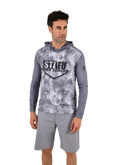 Outrigger Kapüşonlu UV Korumalı Performans T-Shirt -  Marlin Mania Grey