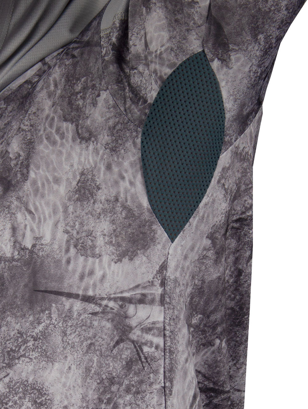 Outrigger Kapüşonlu UV Korumalı Performans T-Shirt -  Marlin Mania Grey