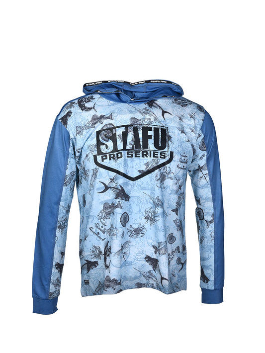 Outrigger Hooded UV Protection Performance T-Shirt - Paleo Blue
