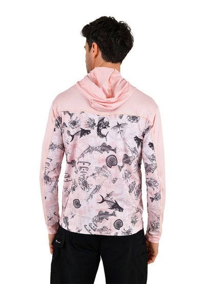 Outrigger Kapüşonlu UV Korumalı Performans T-Shirt - Paleo Salmon