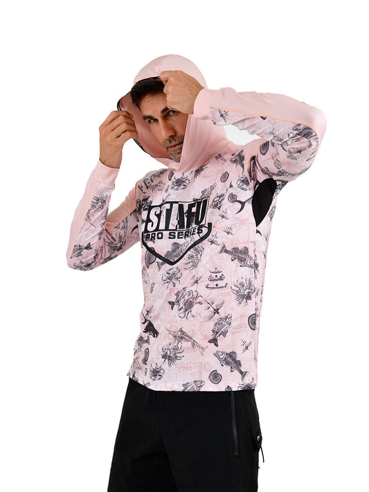 Outrigger Kapüşonlu UV Korumalı Performans T-Shirt - Paleo Salmon