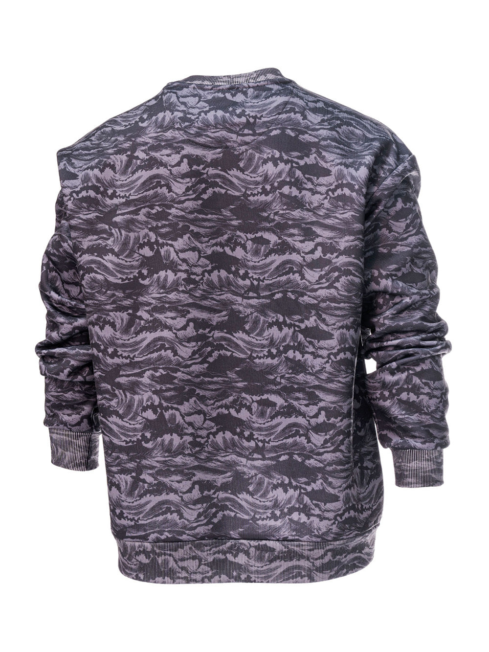Retro Yuvarlak Yaka Sweatshirt - Signature Siyah