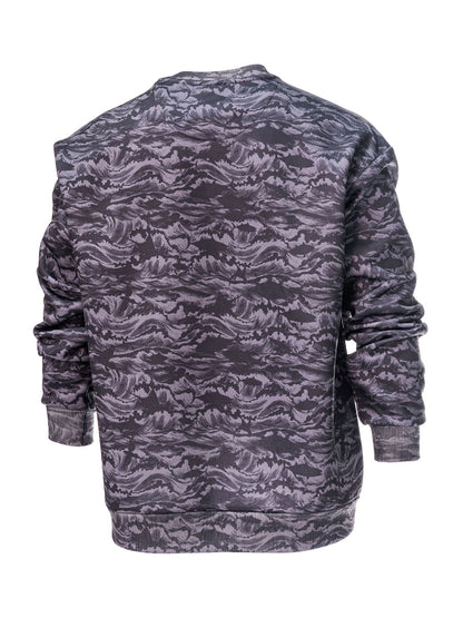 Retro Yuvarlak Yaka Sweatshirt - Signature Siyah