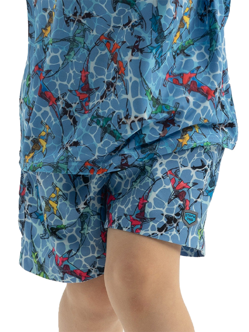Salty Dog Jr. Hızlı Kuruyan Mayo Şort - Colorful Shark - Stafu Pro Series