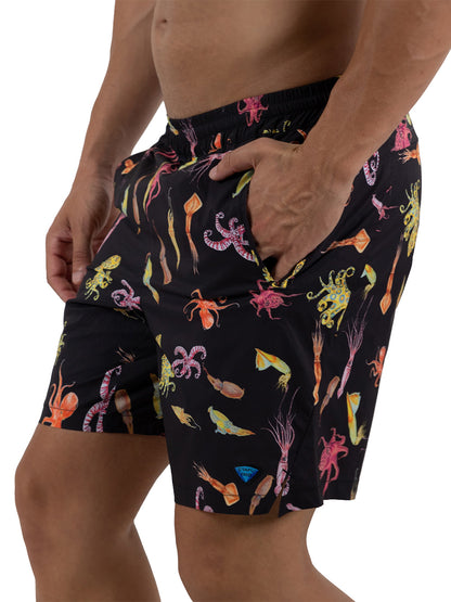 Salty Dog V2 Quick Dry Swim Shorts - Drawing Octopus