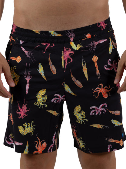 Salty Dog V2 Quick Dry Swim Shorts - Drawing Octopus