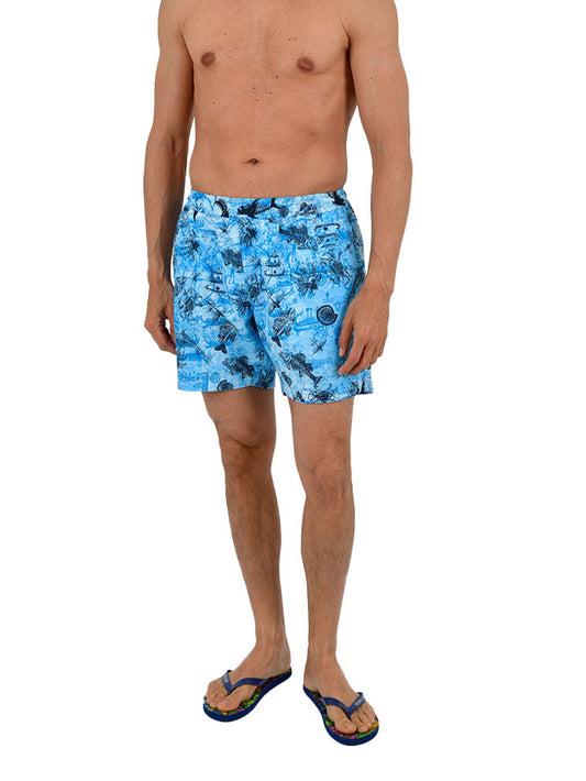 Sashimi Swimsuit Shorts - Paleo Blue