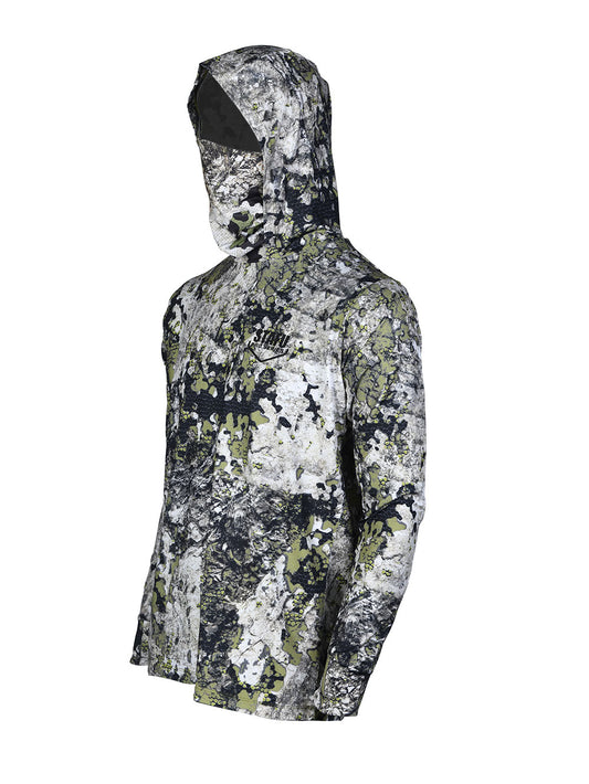 Stratos Kapüşonlu ve Maskeli UPF 40+ Performans T-Shirt - Brich Camo