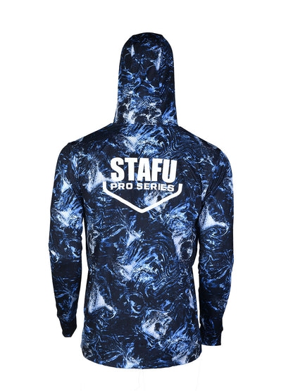 Stratos Kapüşonlu ve Maskeli UPF 40+ Performans T-Shirt - Dark Storm