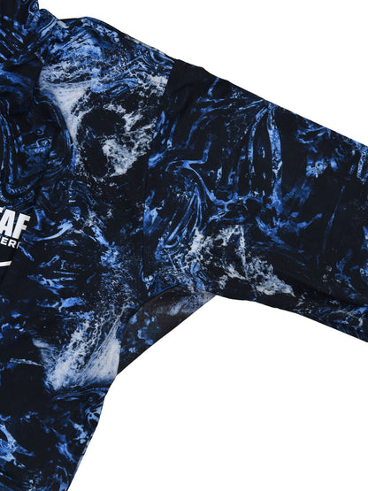 Stratos Kapüşonlu ve Maskeli UPF 40+ Performans T-Shirt - Dark Storm