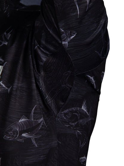 Stratos  Hooded Fishing Shirt - Frenzy Black