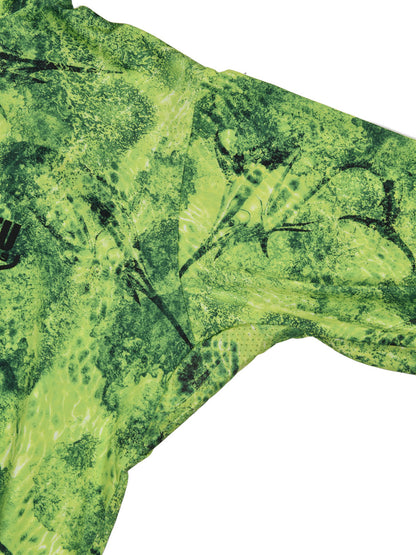 Stratos Kapüşonlu ve Maskeli UPF 40+ Performans T-Shirt - Marlin Mania Green