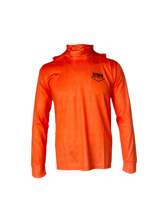 Stratos Kapüşonlu ve Maskeli UPF 40+ Performans T-Shirt - Turuncu