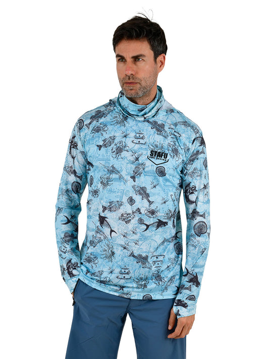 Stratos  Hooded Fishing Shirt - Paleo Blue