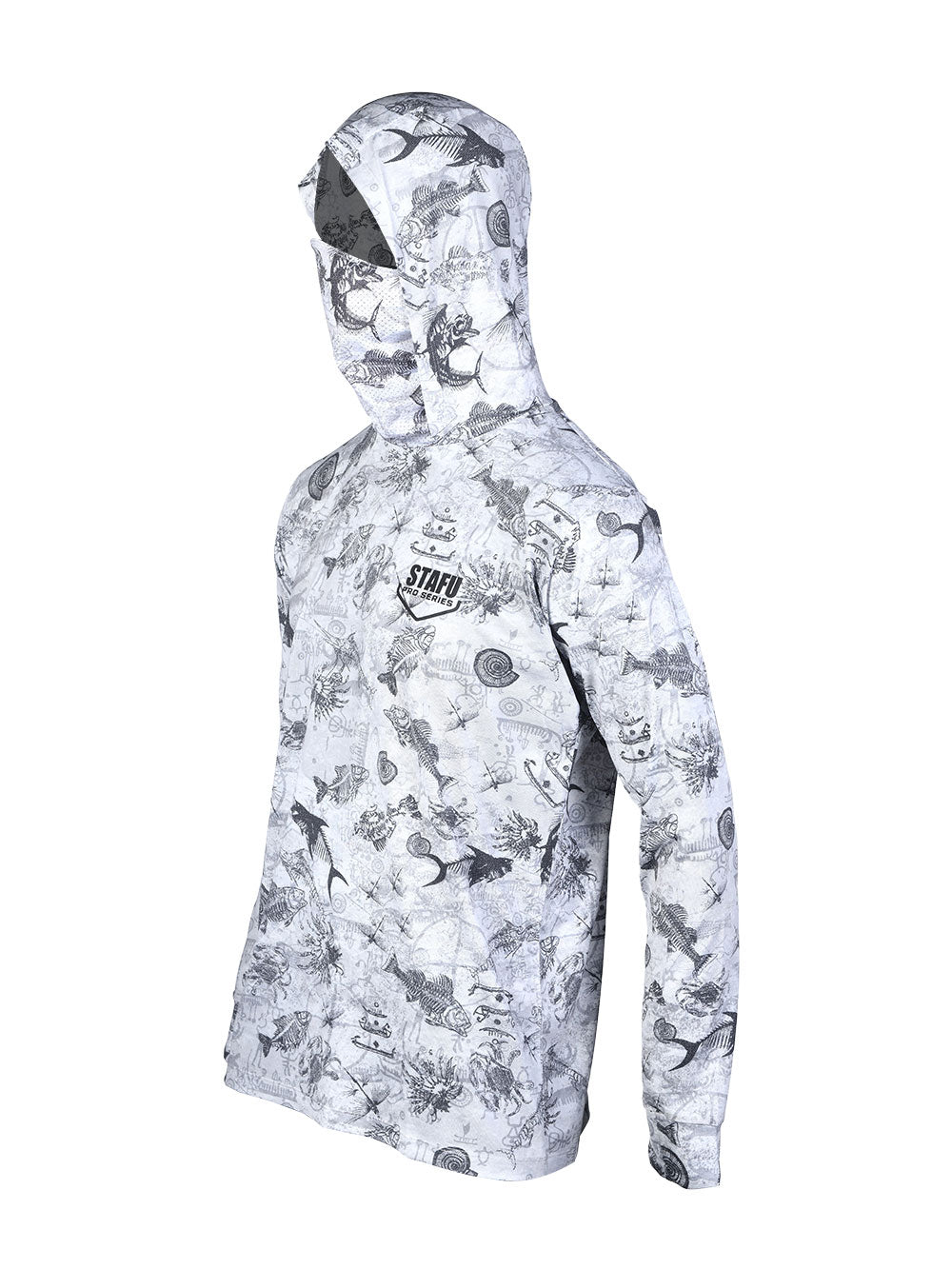 Stratos Kapüşonlu ve Maskeli UPF 40+ Performans T-Shirt - Paleo Gri