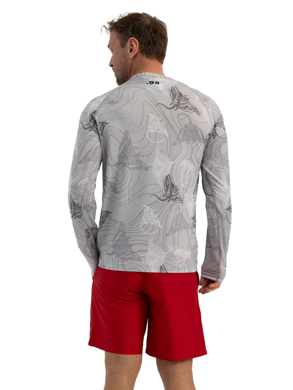 Tasman Round Neck UV Protection Performance T-shirt - Manta Grey