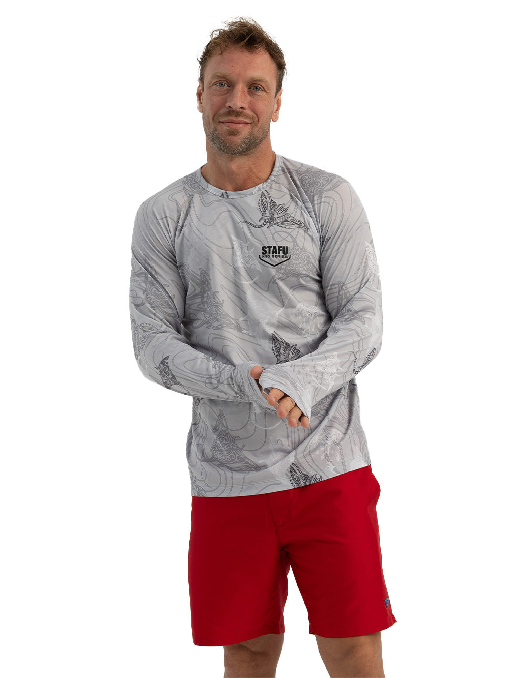 Tasman Yuvarlak Yaka UV Korumalı Performans T-shirt - Manta Gri - Stafu Pro Series