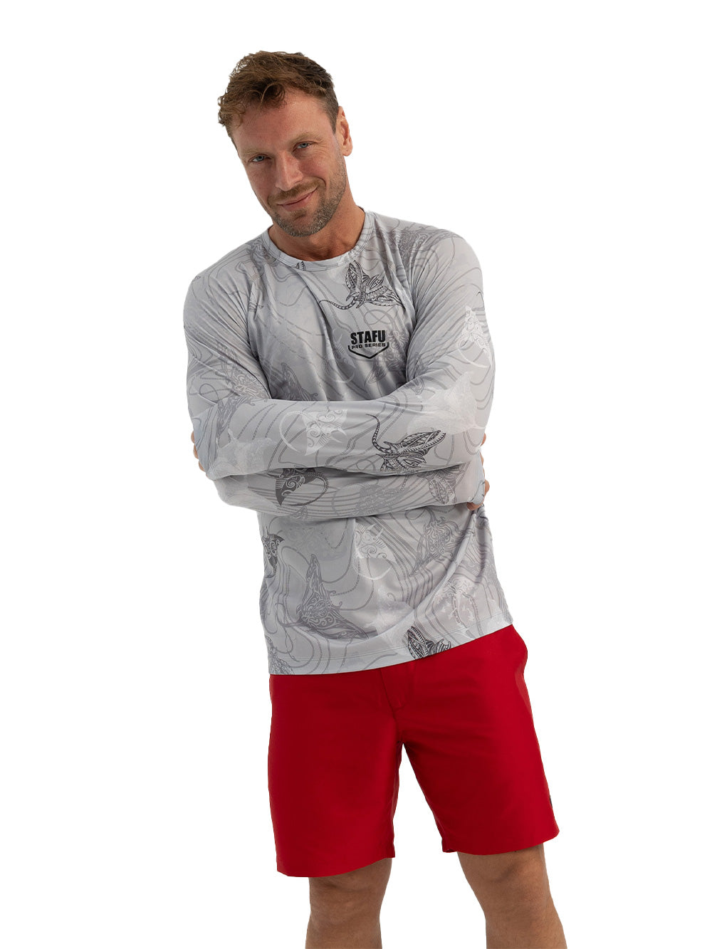 Tasman Yuvarlak Yaka UV Korumalı Performans T-shirt - Manta Gri - Stafu Pro Series