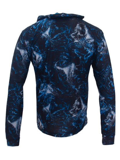Zero Hooded Long Sleeve UV Protection Performance T-shirt - Dark Storm