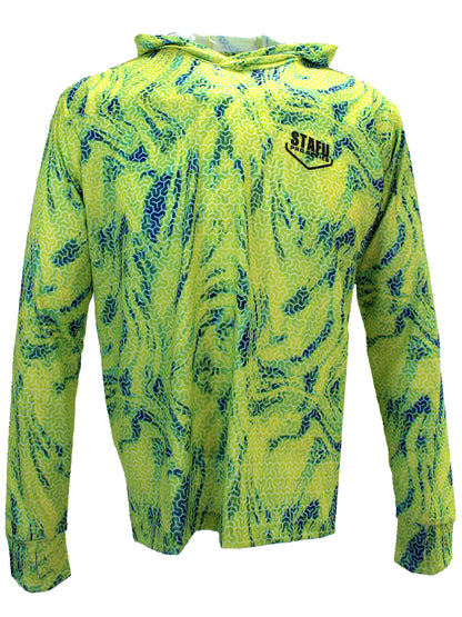 Zero Hooded Long Sleeve UV Protection Performance T-shirt - Trophy Lime