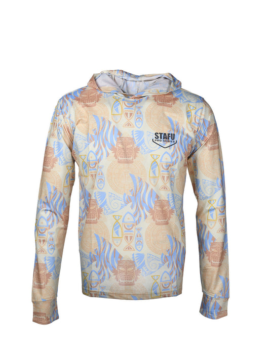 Zero Hooded Long Sleeve UV Protection Performance T-shirt -Samoa Ecru