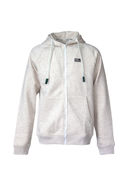 FreeCast Fermuarlı ve Kapşonlu Sweatshirt – Bej Melanj