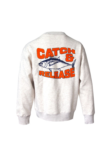 FreeCast Round Neck Sweatshirt – Orange-Snow Melange