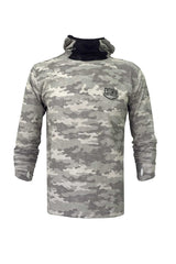 Haka Hooded Long Sleeve Fishing Shirt - Camo - Brown
