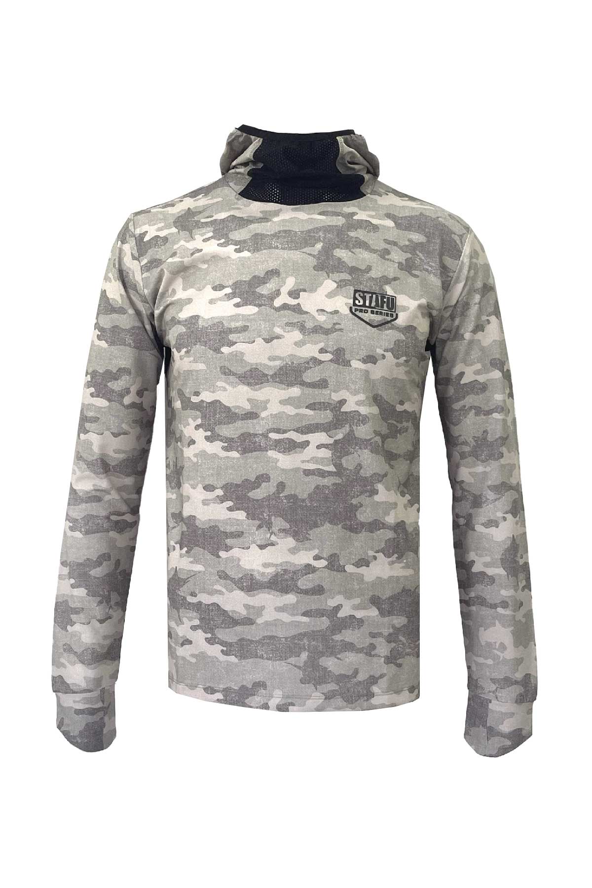 Haka Hooded Long Sleeve Fishing Shirt - Camo - Brown