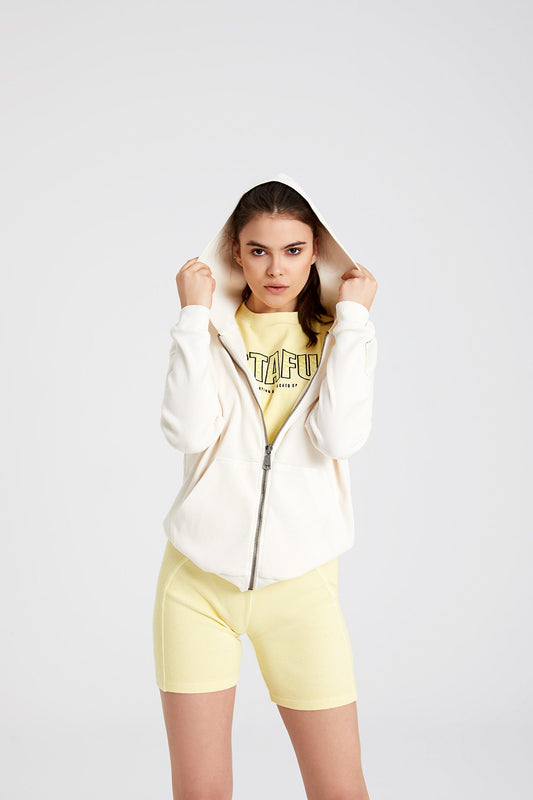 RELAXED Kapüşonlu Asit Yıkamalı Sweatshirt BEJ