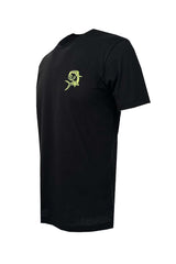 Mahi Embroidery Basic Short Sleeve Crew Neck T-Shirt - Black