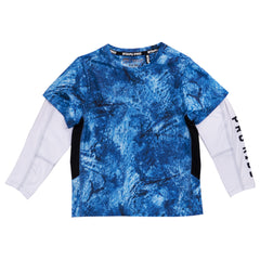 Ahoy Jr.  Long And Short Sleeve Together Fishing Shirt -Marlin Mania - Blue - Stafu Pro Series