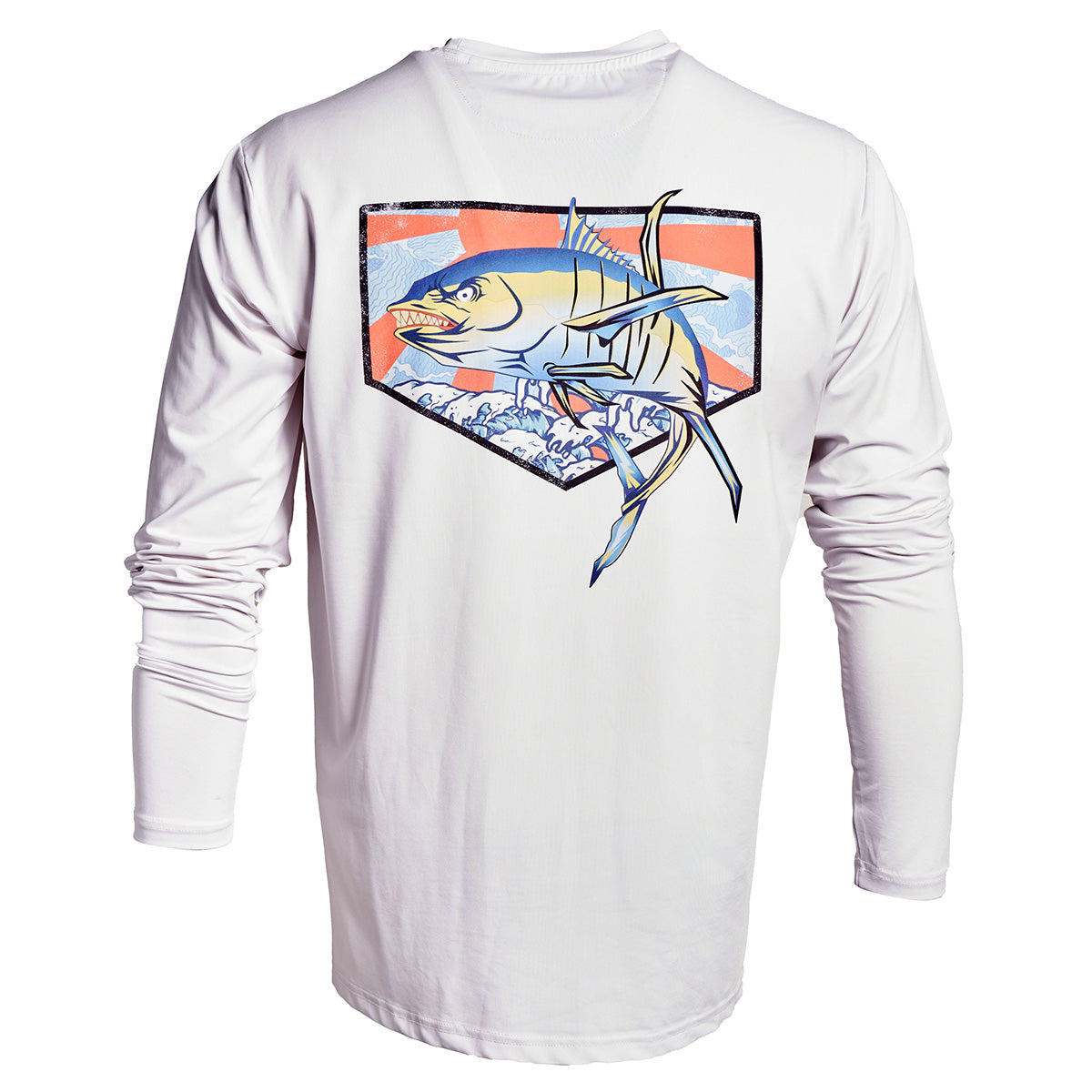 Apex Long Sleeve Fishing Shirt -Tokyo Drift-White - Stafu Pro Series