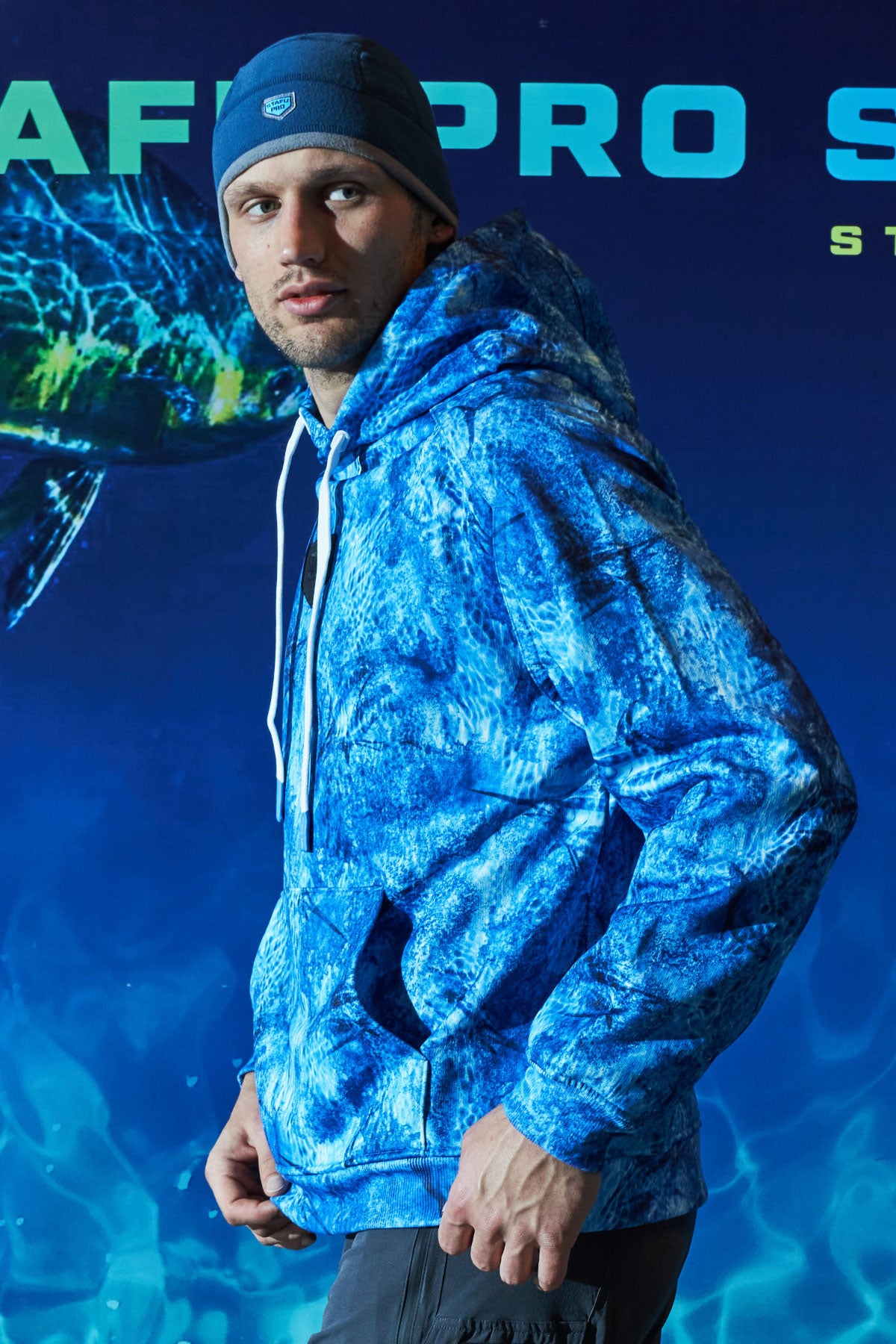 Prime Hooded Long Sleeve Sweatshirt - Marlin Mania - Blue - Stafu Pro Series