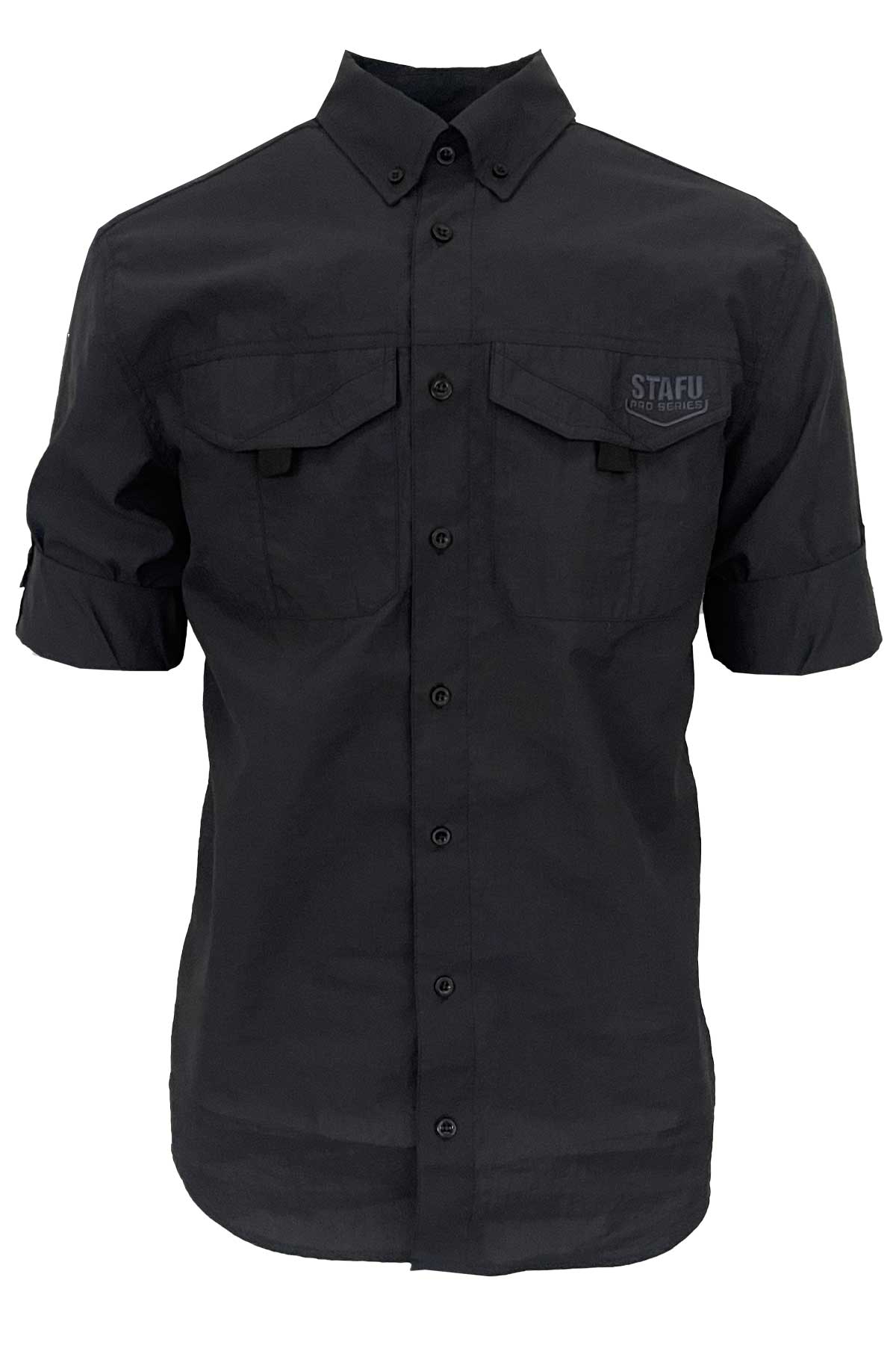 Eclipse Men's Long Sleeve Perforated Fisherman Sailor Anthracite Button-Up Shirt