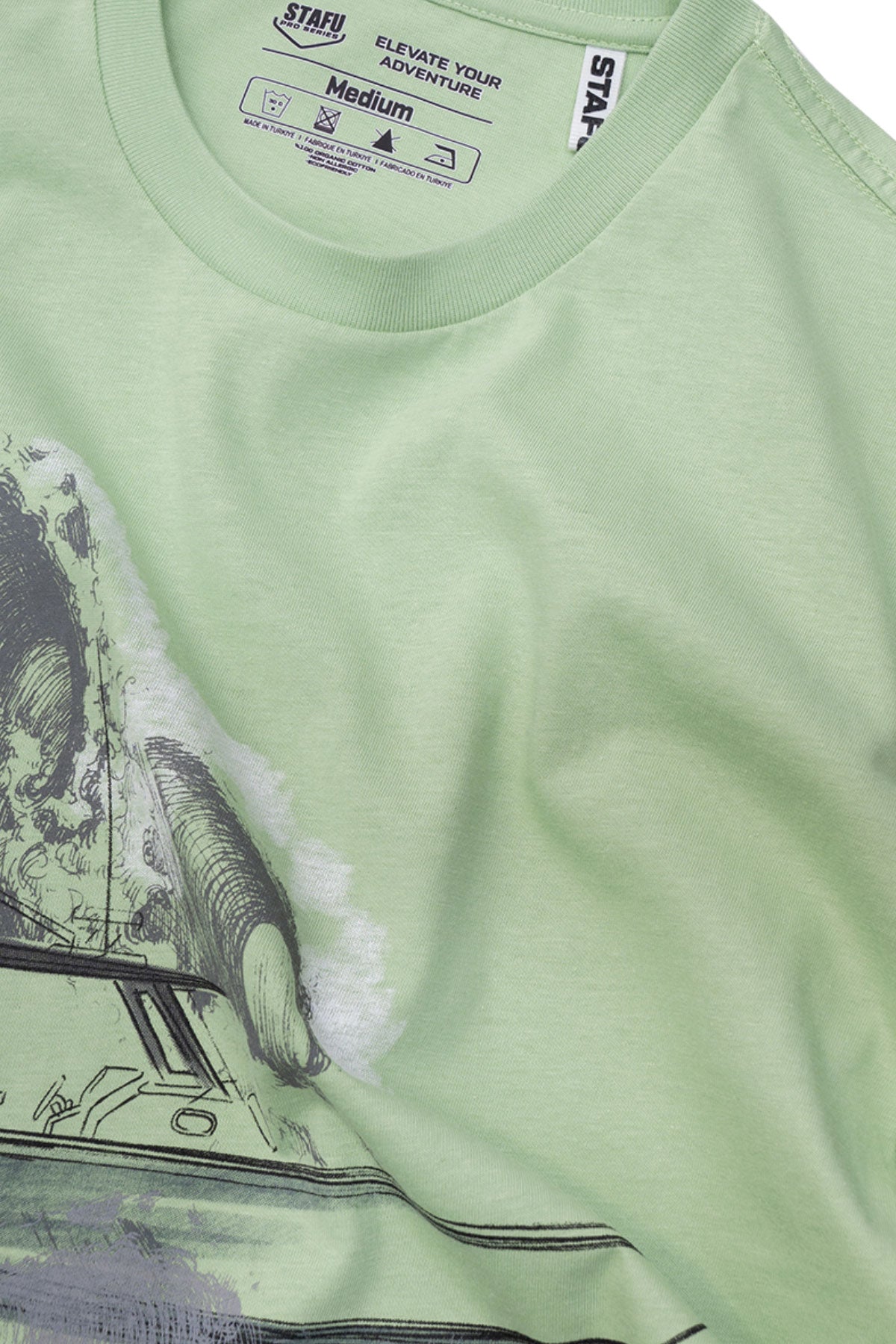 Angry Mahi Basic Short Sleeve Crew Neck T-shirt - Lime - Stafu Pro Series