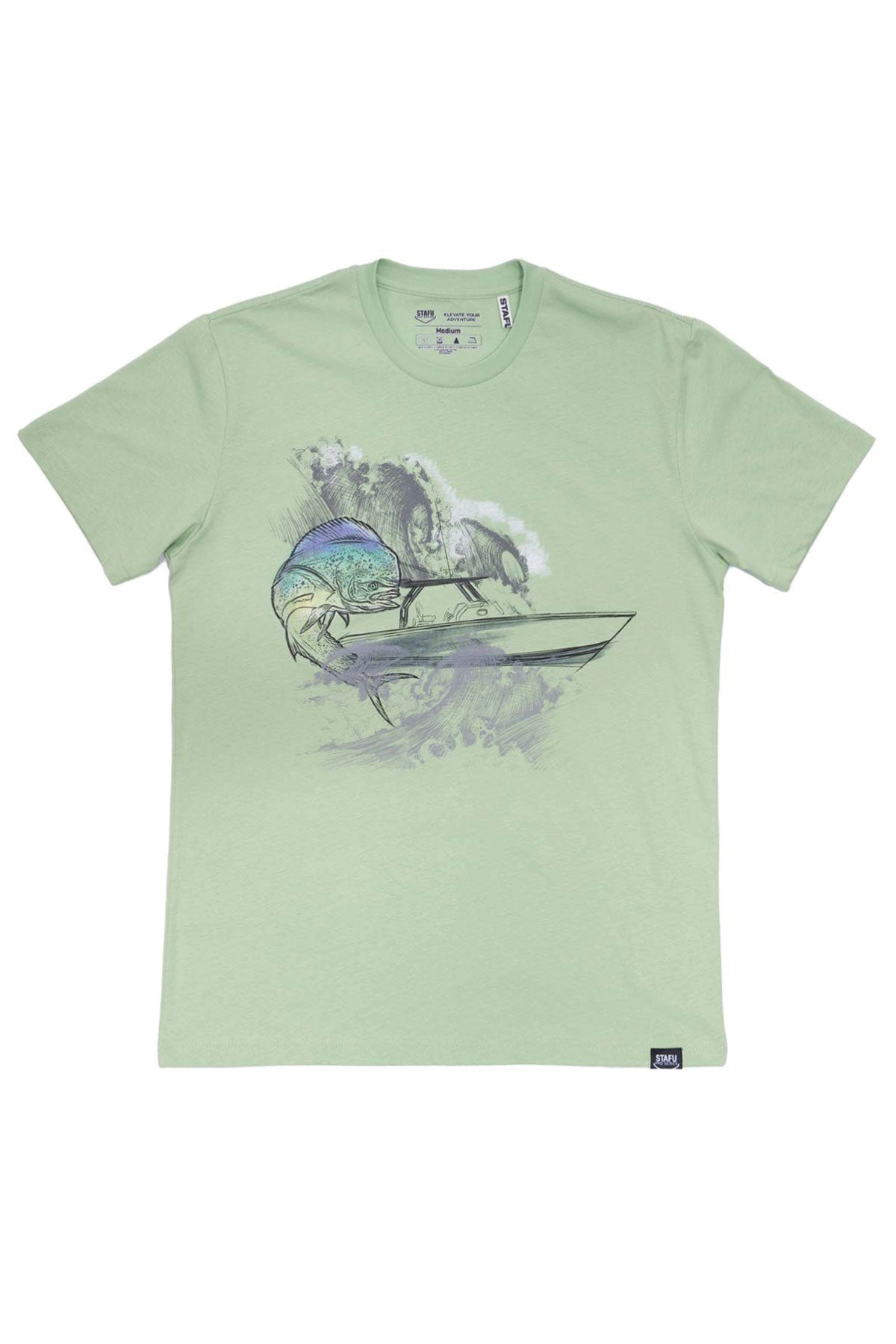 Angry Mahi Basic Short Sleeve Crew Neck T-shirt - Lime - Stafu Pro Series