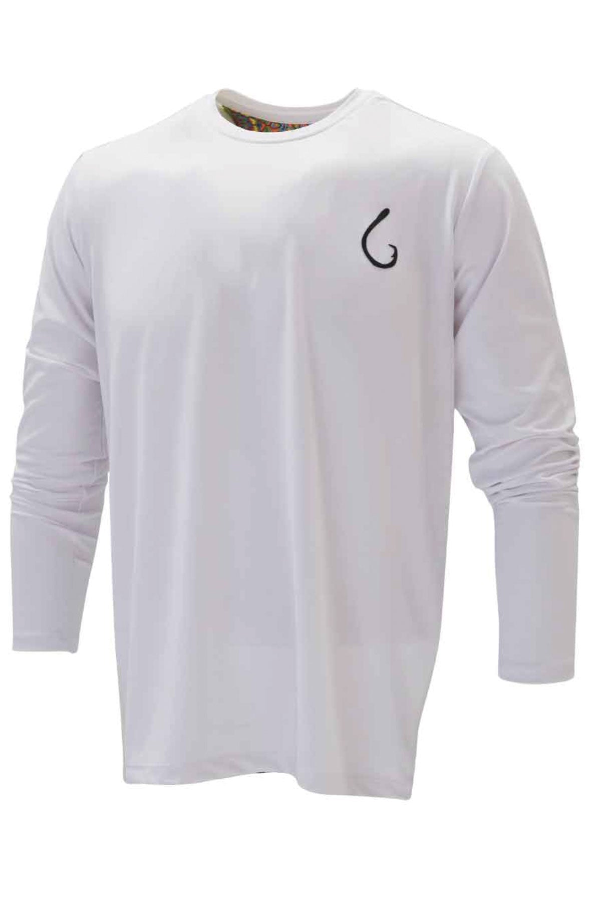 Apex Long Sleeve Fishing Shirt - Retro Swordfish-White - Stafu Pro Series