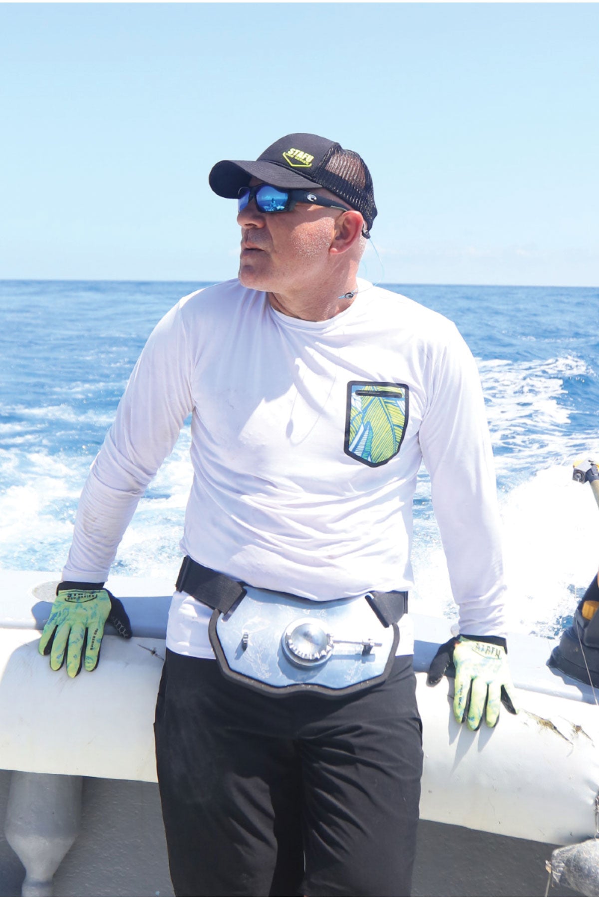Apex Crew Neck  Long Sleeve Fishing Shirt - White - Stafu Pro Series