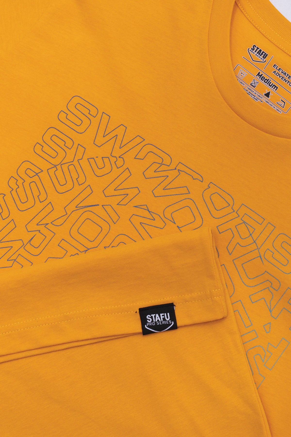 Maze Basic Short Sleeve Crew Neck T-Shirt - Yellow - Stafu Pro Series
