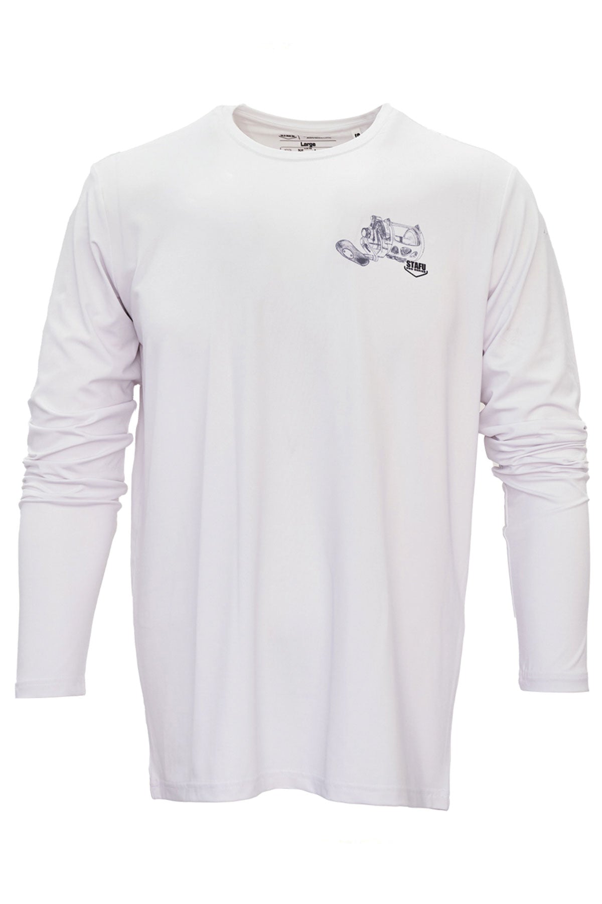 Apex 'Anger Management' Long Sleeve Fishing Shirt - White - Stafu Pro Series