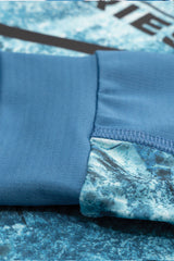 Outrigger Hooded Long Sleeve Fishing Shirt - Marlin Mania - Blue - Stafu Pro Series