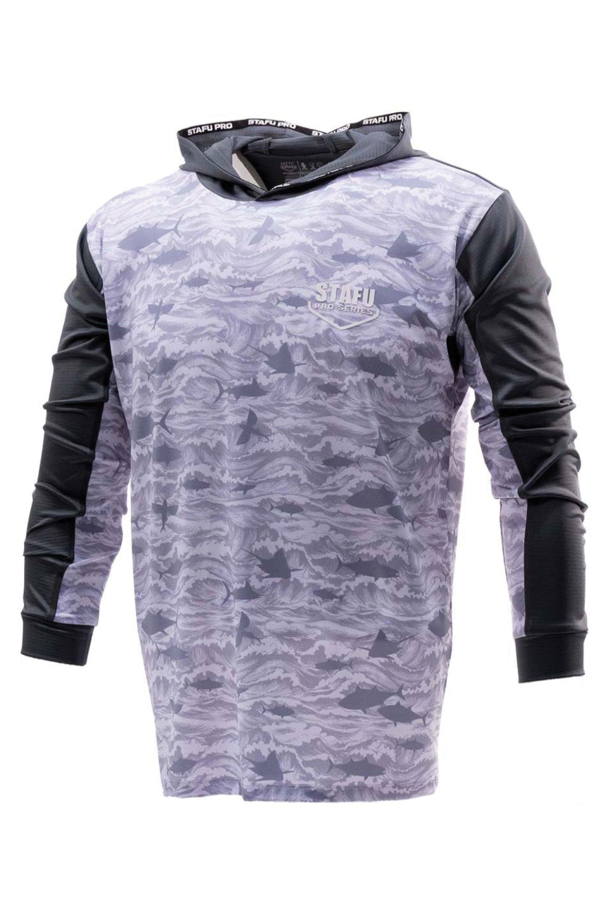Outrigger Hooded Long Sleeve Fishing Shirt - Signature - White - Stafu Pro Series