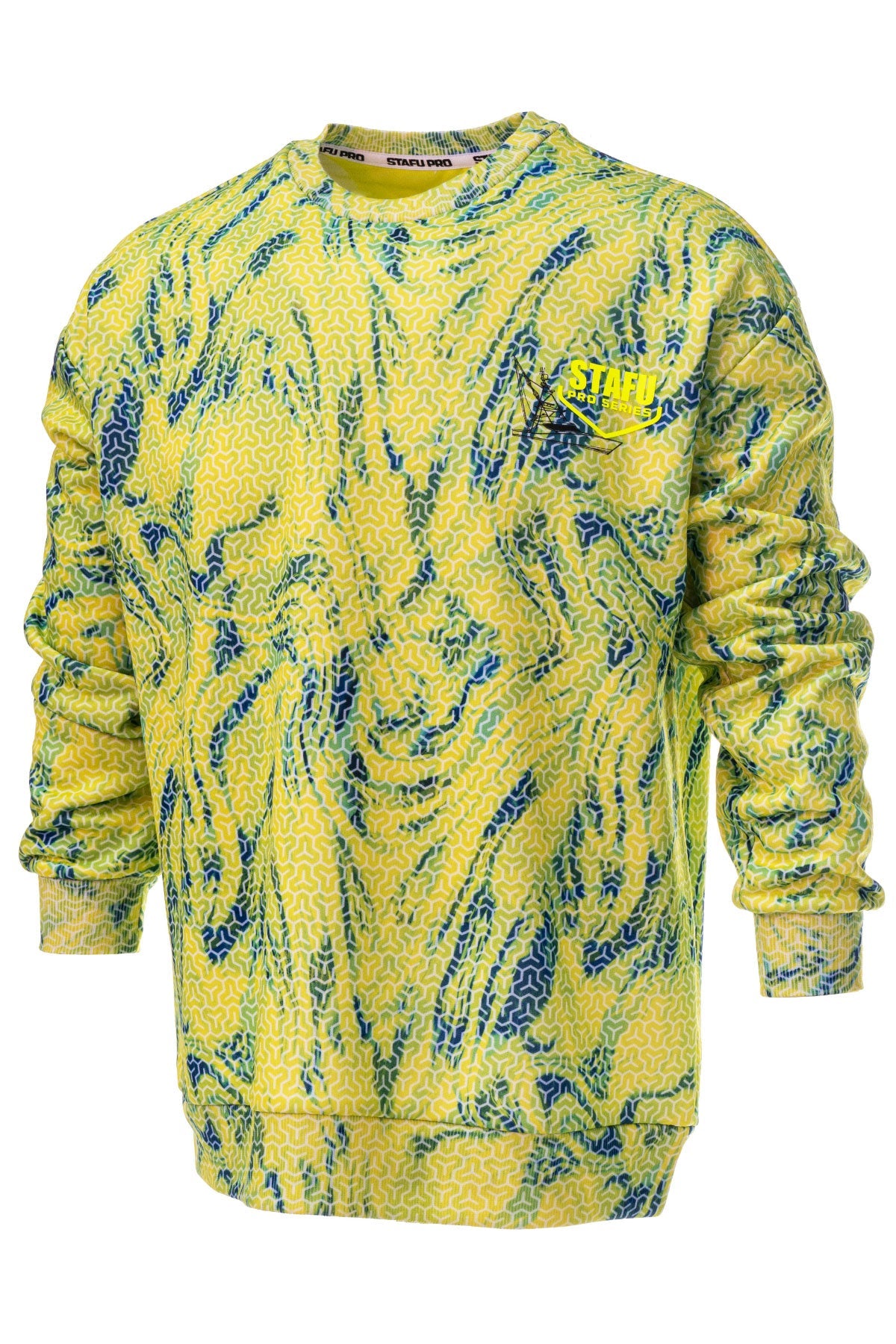 Retro Crew Neck Long Sleeve Sweatshirt - Trophy - Lime - Stafu Pro Series