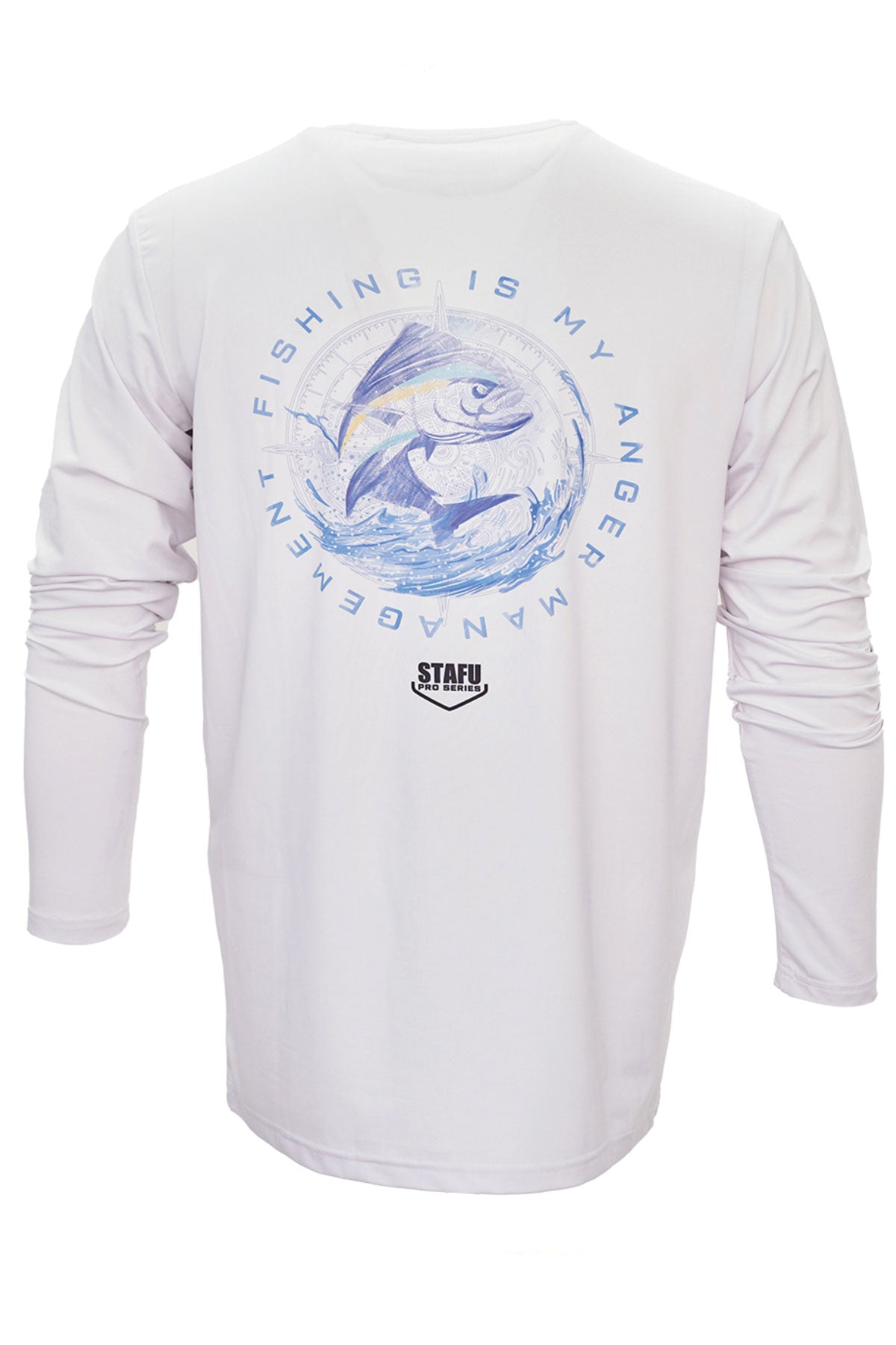 Apex 'Anger Management' Long Sleeve Fishing Shirt - White - Stafu Pro Series