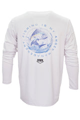 Apex 'Anger Management' Long Sleeve Fishing Shirt - White - Stafu Pro Series