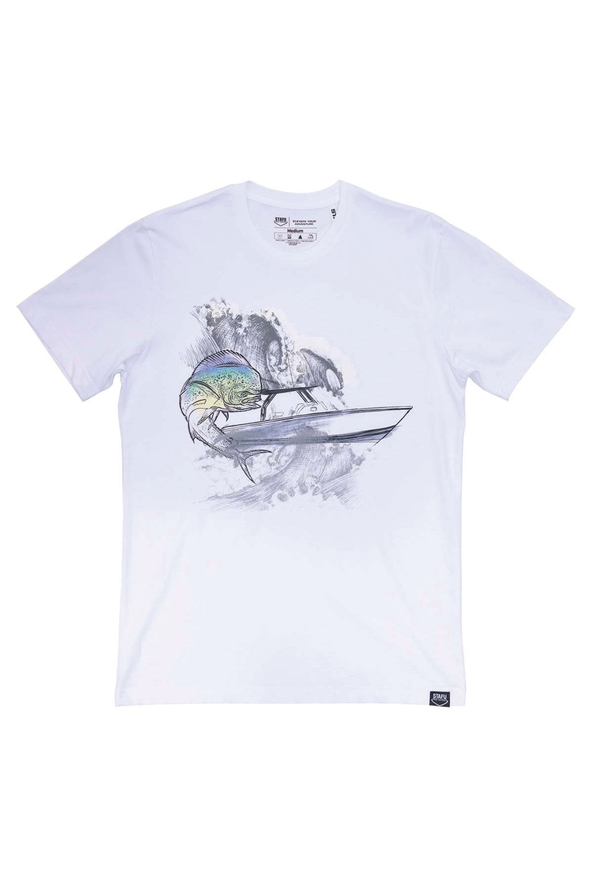 Angry Mahi Basic Short Sleeve Crew Neck T-shirt - White - Stafu Pro Series